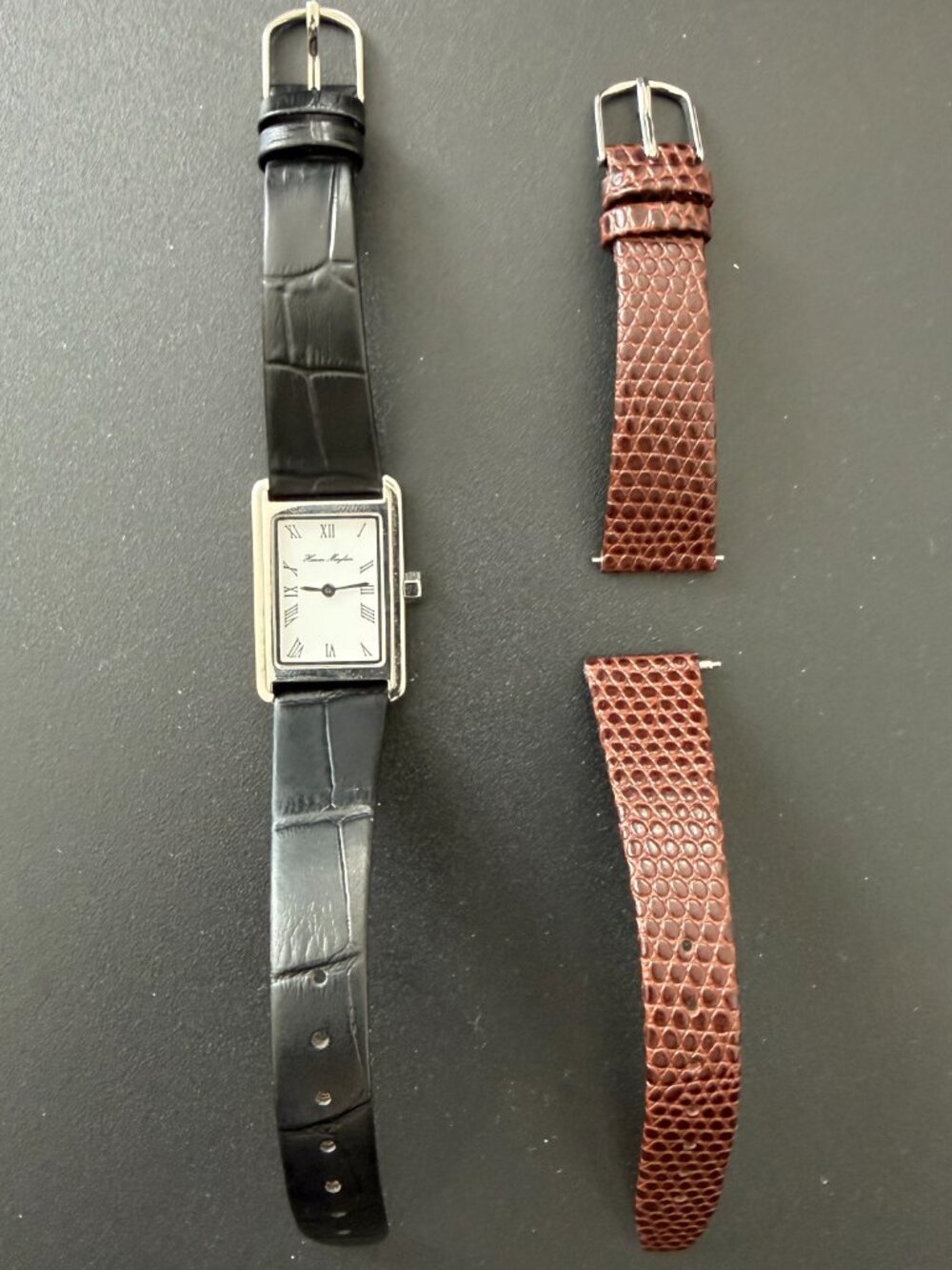 Heaven Mayhem Icon Watch in Silver/Black  with extra Brown strap